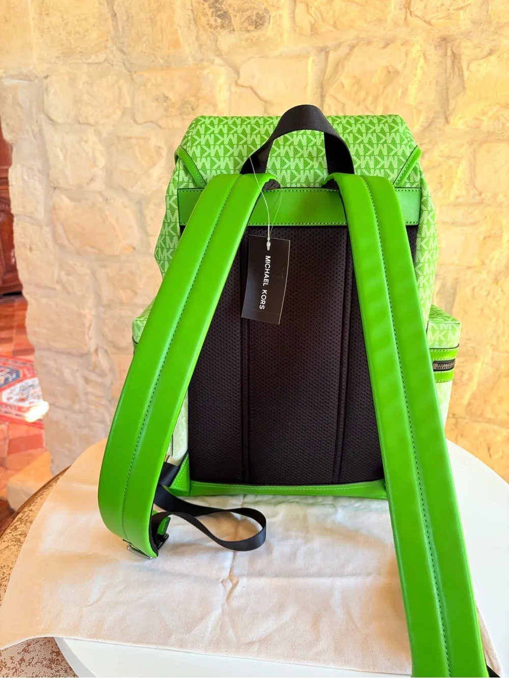 Michael Kors Neon Green Ombre Signature Backpack